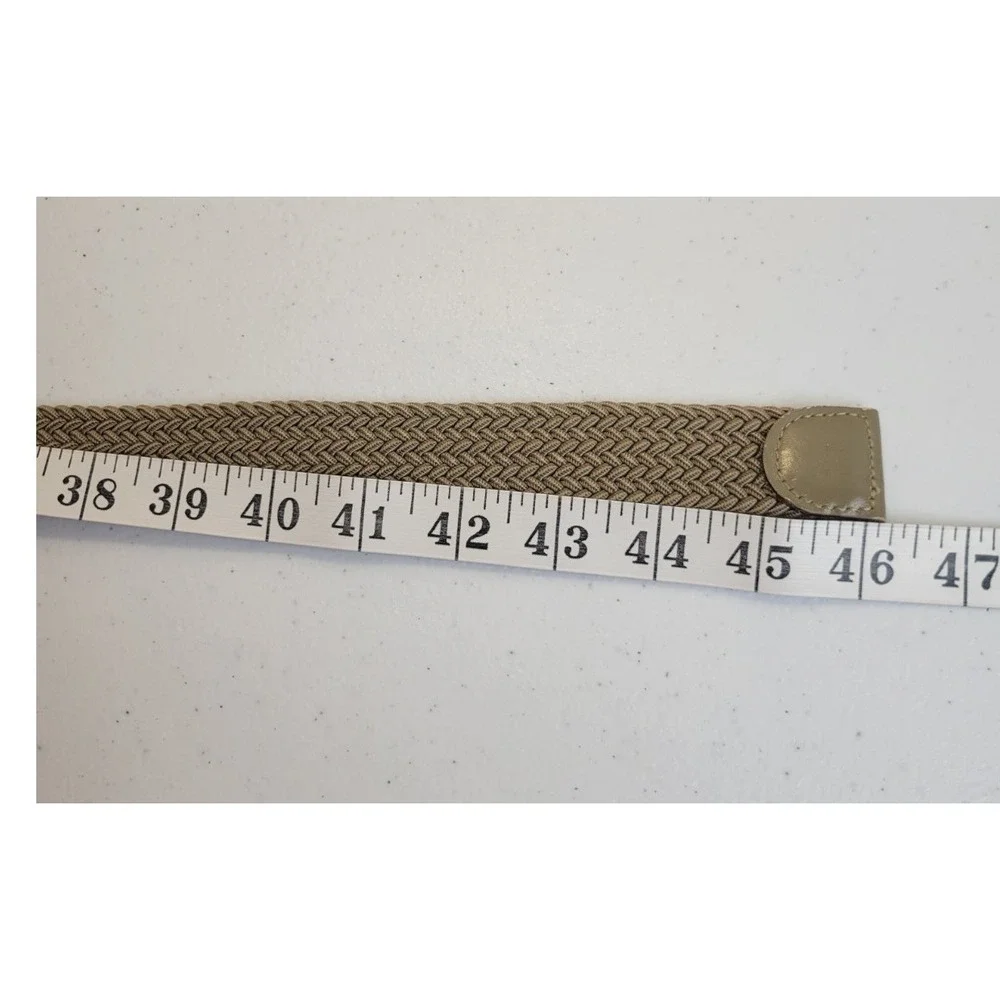 Braided Belt Woven Elastic Stretch Golf Greenish‎ Tan Khaki Mens Accessories XL